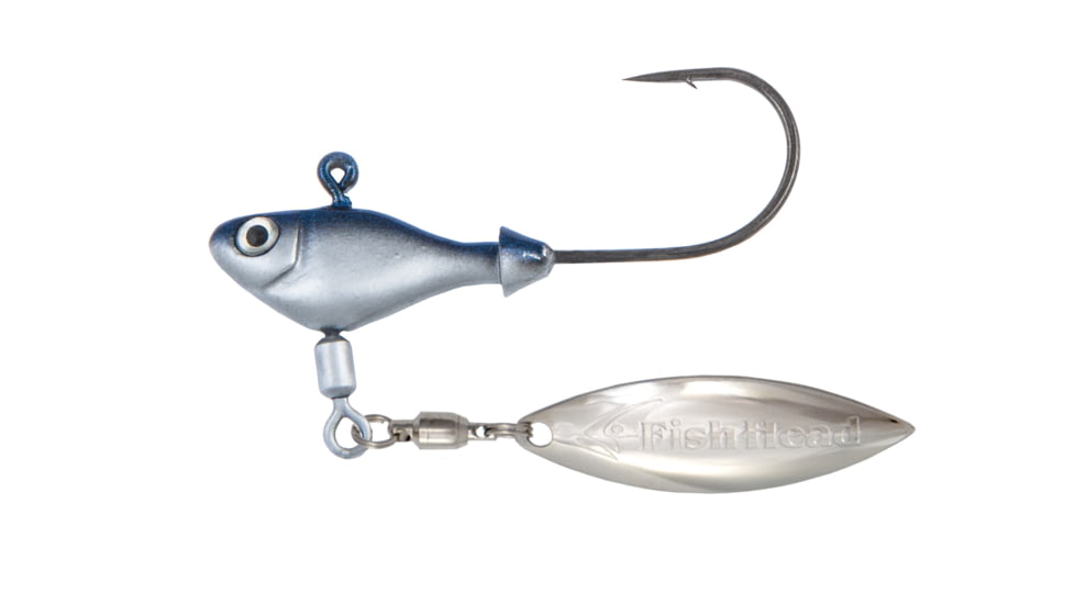 Fish Head Spin Jighead 1/2oz, 5/0 Hook, Aurora Blue, 1100307