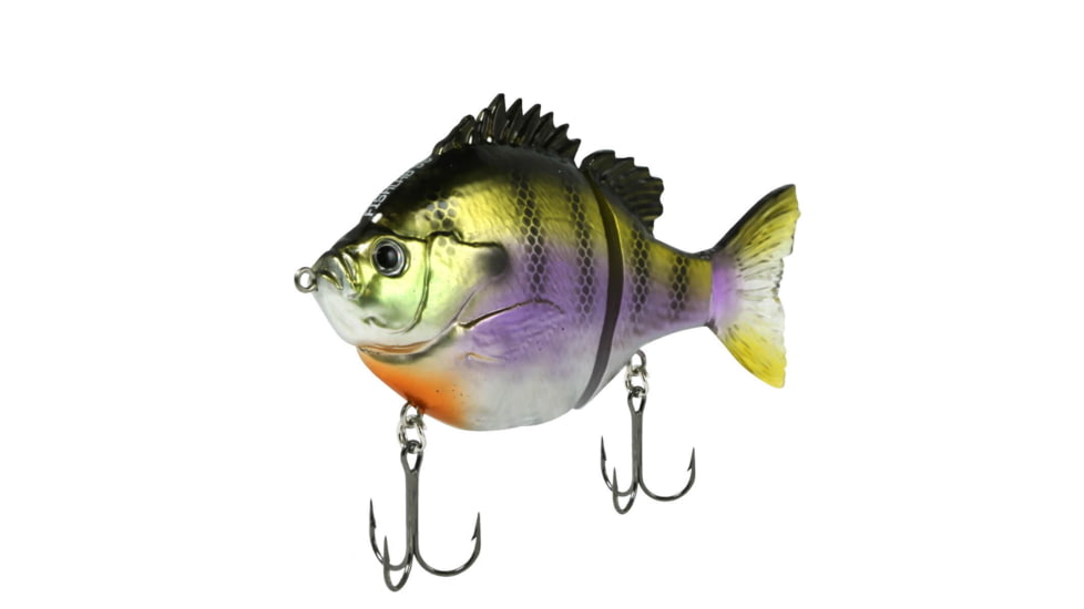 Fish Lab Bio-Gill 2 Piece Hard Glide Bait, Suspending Action, VMC Hooks, Dark Bluegill, 5in, 1-3/4oz, BGG-5S-DB