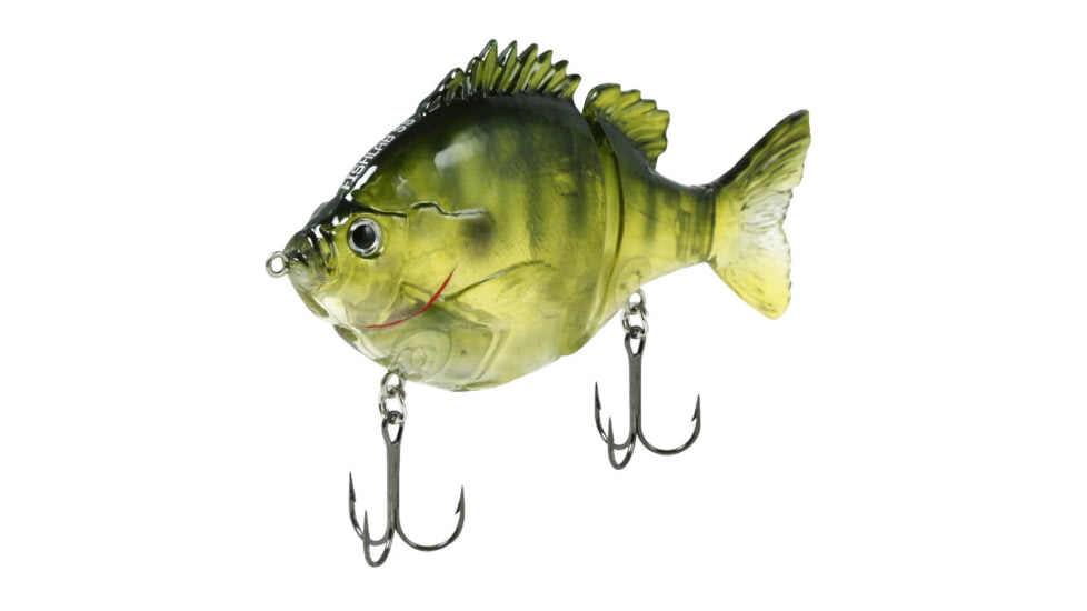 Fish Lab Bio-Gill 2 Piece Hard Glide Bait, Suspending Action, VMC Hooks, Ghost Bluegill, 5in, 1-3/4oz, BGG-5S-GB