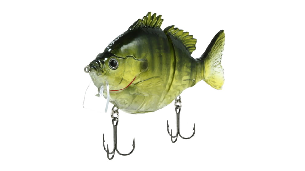 Fish Lab Bio-Gill 3 Piece Hard Wake Bait, Floating Action, VMC Hooks, Ghost Bluegill, 4in, 7/8oz, BGW-4-GB