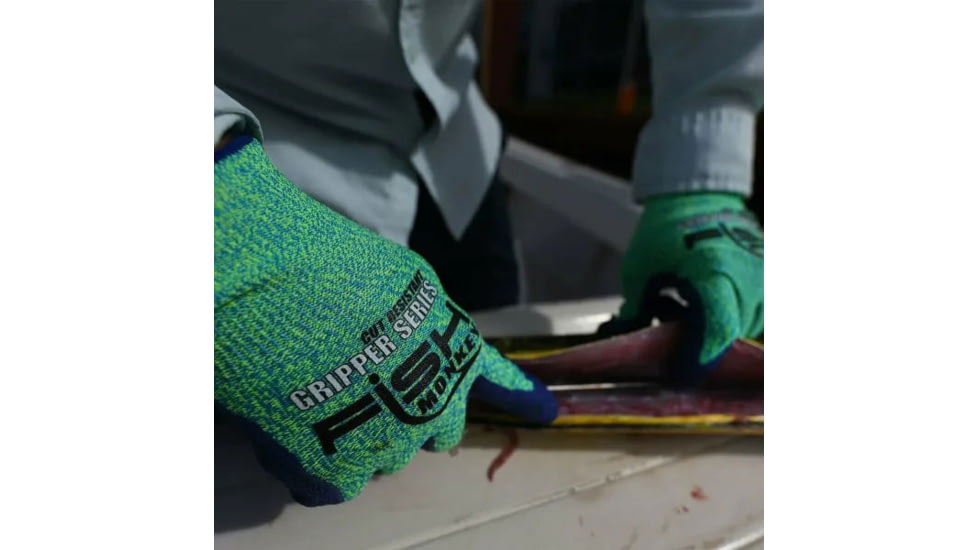 Fish Monkey Filet Gripper Glove, Neon Green Royal, L/XL, FM13-NGRROY-L/XL