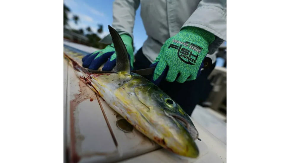 Fish Monkey Filet Gripper Glove, Neon Green Royal, L/XL, FM13-NGRROY-L/XL