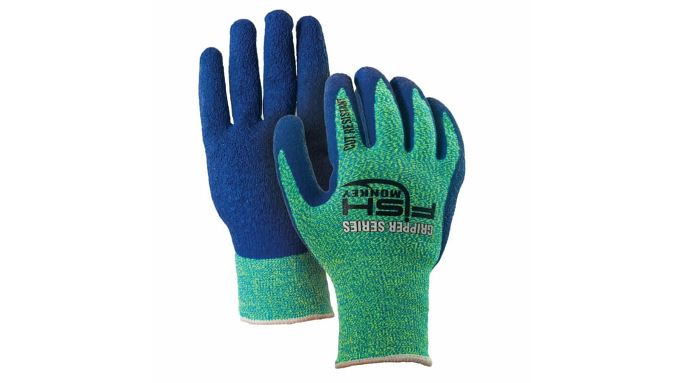 Fish Monkey Filet Gripper Glove, Neon Green Royal, L/XL, FM13-NGRROY-L/XL