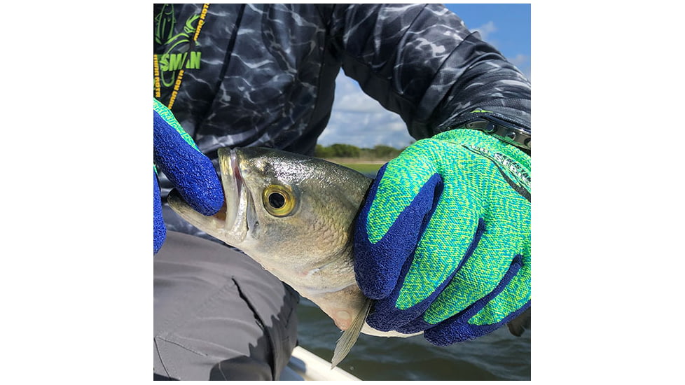 Fish Monkey Gripper Glove, Neon Green Royal, L/XL, FM12-NGRROY-L/XL