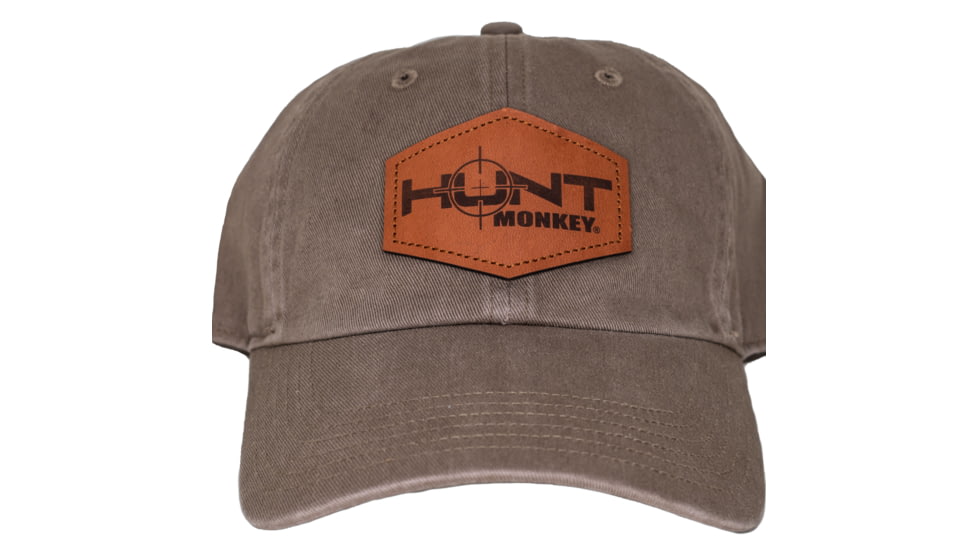 Fish Monkey Hunt Genuine Leather Applique Hat, Driftwood, One size, HM802-DRFT