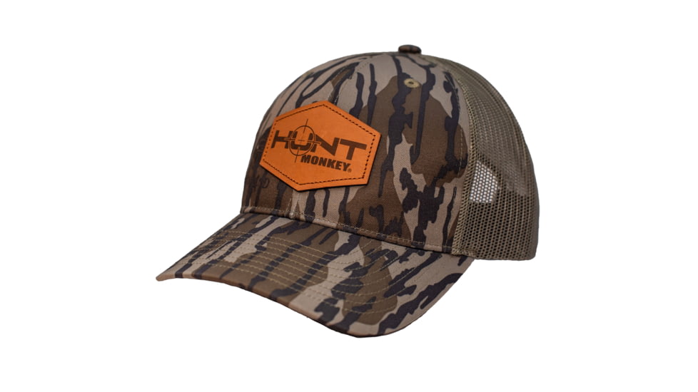 Fish Monkey Hunt Genuine Leather Applique Hat, Original Bottomland, One size, HM802-OBL