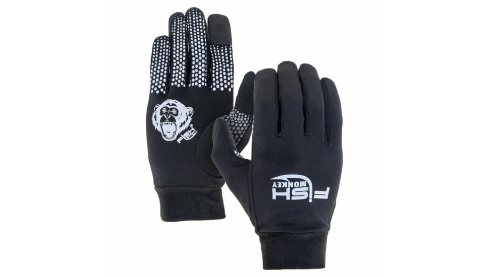 Fish Monkey Monkey Hands Glove Liner, Black, S/M, FM34-BL-S/M
