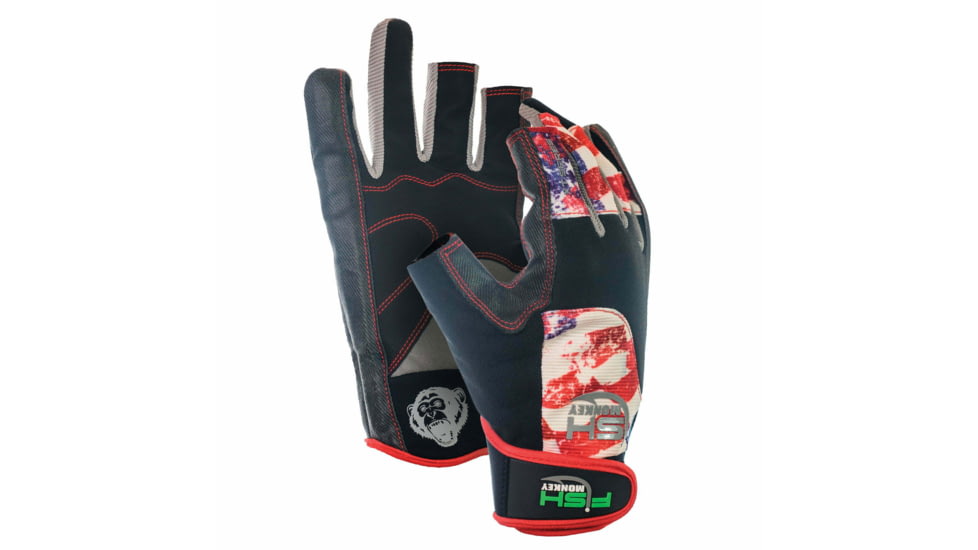 Fish Monkey Quick Release Medium Weight Wiring Glove, Americana, XL, FM16-AMER-XL