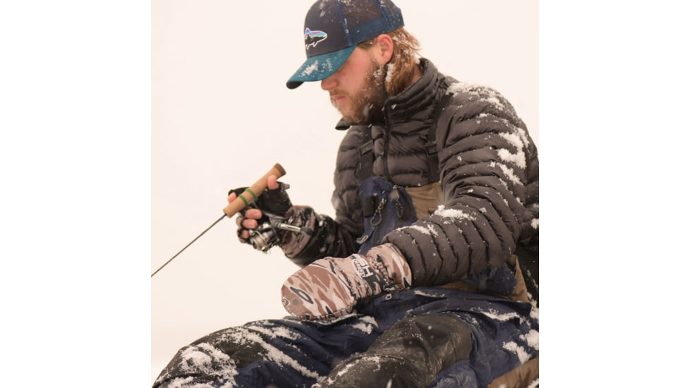 Fish Monkey Tundra Premium Insulated Mitten Glove, Fall Water Camo, M, FM25-FALLWTRCAM-M