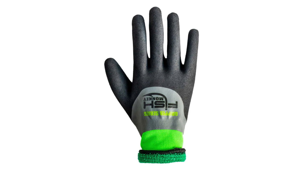 Fish Monkey Winter Gripper Glove, Hi-Vis Green, L/XL, FM51-WIN