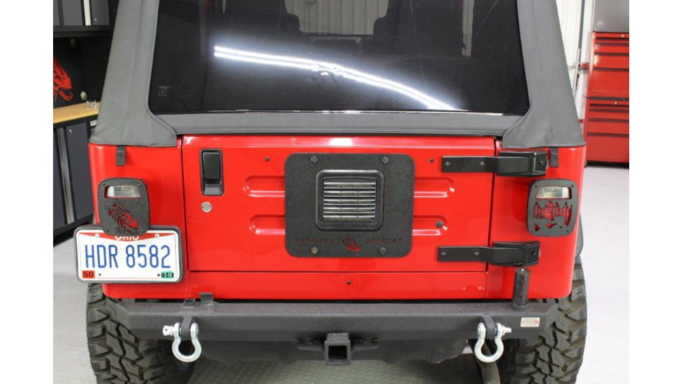 Fishbone Offroad BackSide Tailgate Plate, Jeep Wrangler TJ 1997 - 2006, Black Textured, FB31058