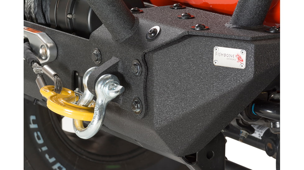 Fishbone Offroad Fishbone Front Winch Bumper w/Full Grille Guard, Jeep Wrangler JK 2007 - 2018, Black Textured, FB22005