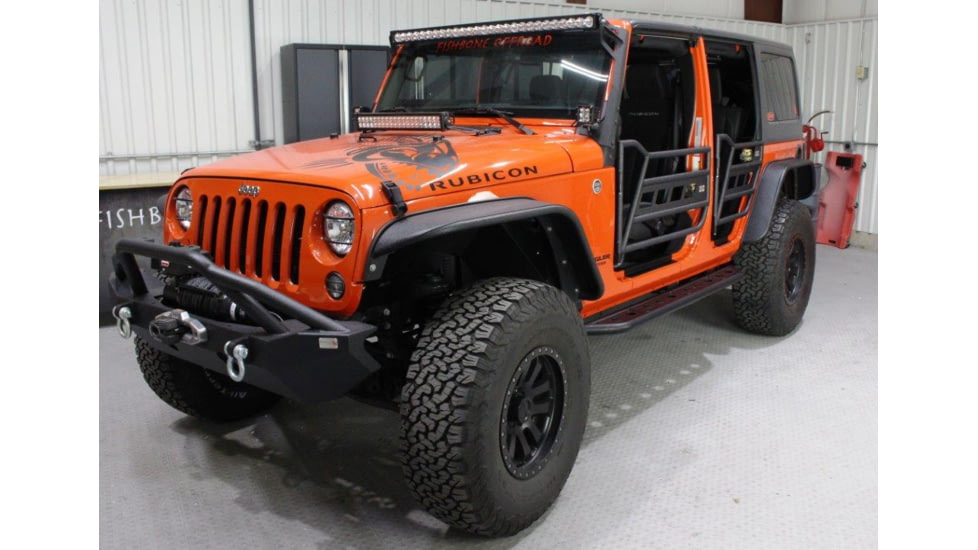 Fishbone Offroad Front and Rear Tube 4 Doors, Jeep Wrangler JK 2007 - 2018, Black Textured, FB24022