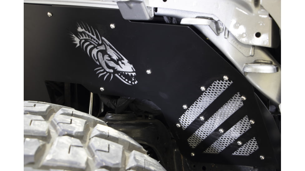 Fishbone Offroad Front JL Inner Fenders for Jeep Wrangler JL 2018 - 2021/Gladiator 2019 - 2021, Black Powder Coat Aluminum, FB33193F