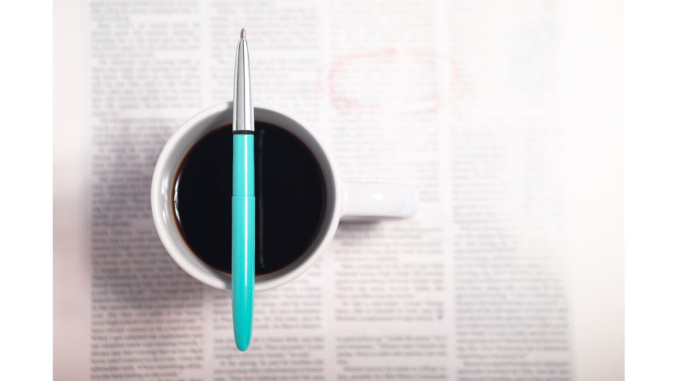 Fisher Space Pen Bullet Space Pen, PR-4 Black Ink, Medium Point, 5.25 / 3.75 in Length, Gift Boxed, Tahitian Blue, 400TBL