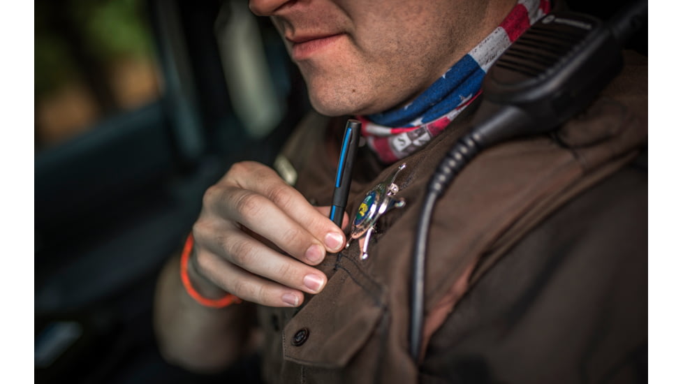 Fisher Space Pen Law Enforcement Space Pen, PR-4 Black Ink, Medium Point, 5.27 in Length, Matte, Black/Blue, M4BLEBL