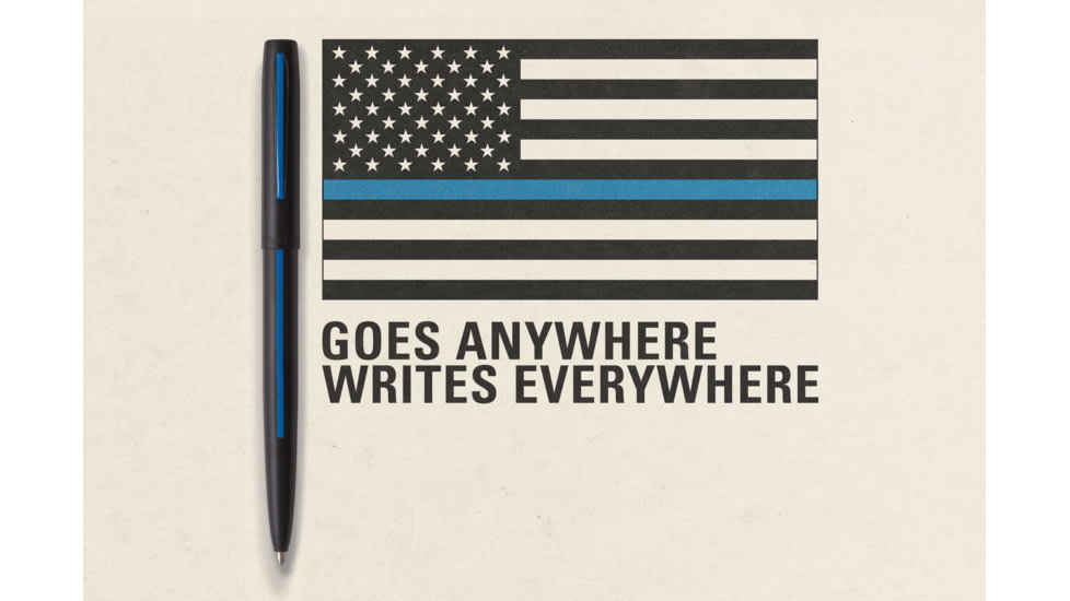 Fisher Space Pen Law Enforcement Space Pen, PR-4 Black Ink, Medium Point, 5.27 in Length, Matte, Black/Blue, M4BLEBL