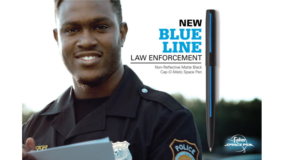 Fisher Space Pen Law Enforcement Space Pen, PR-4 Black Ink, Medium Point, 5.27 in Length, Matte, Black/Blue, M4BLEBL