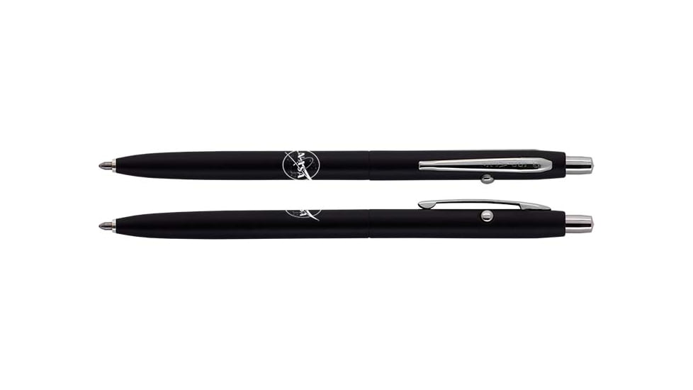 Fisher Space Pen Shuttle Space Pen with Chrome Accents and NASA Meatball Logo, Matte Black/Chrome, CH4BC-NASAMB