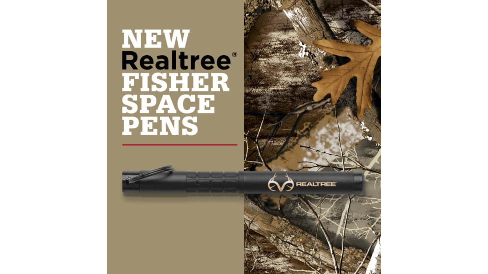 Fisher Space Pen Trekker Keyring Space Pen with RealTree Logo, Matte Black, 725B-RT