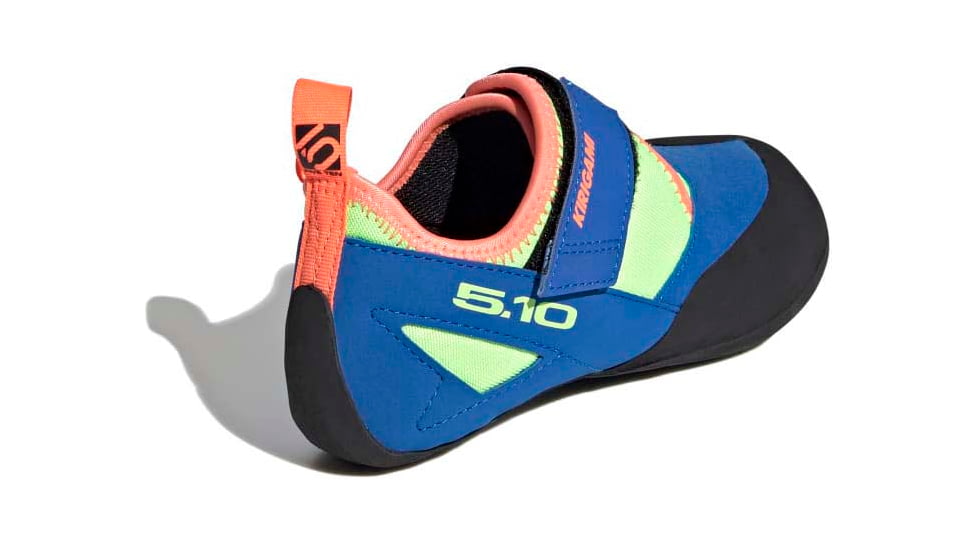 Five Ten Kirigami Climbing Shoes - Kids, Glory Blue/Signal Coral/Signal Green, 1, EE9435-1