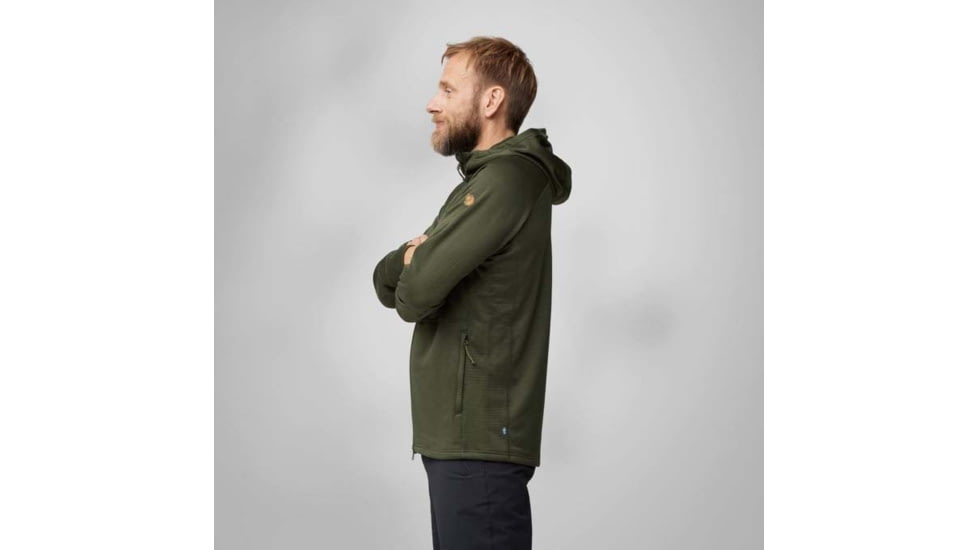 Fjallraven Abisko Grid Fleece Hoodie - Mens, Deep Forest, Small, F12600228-662FR-S