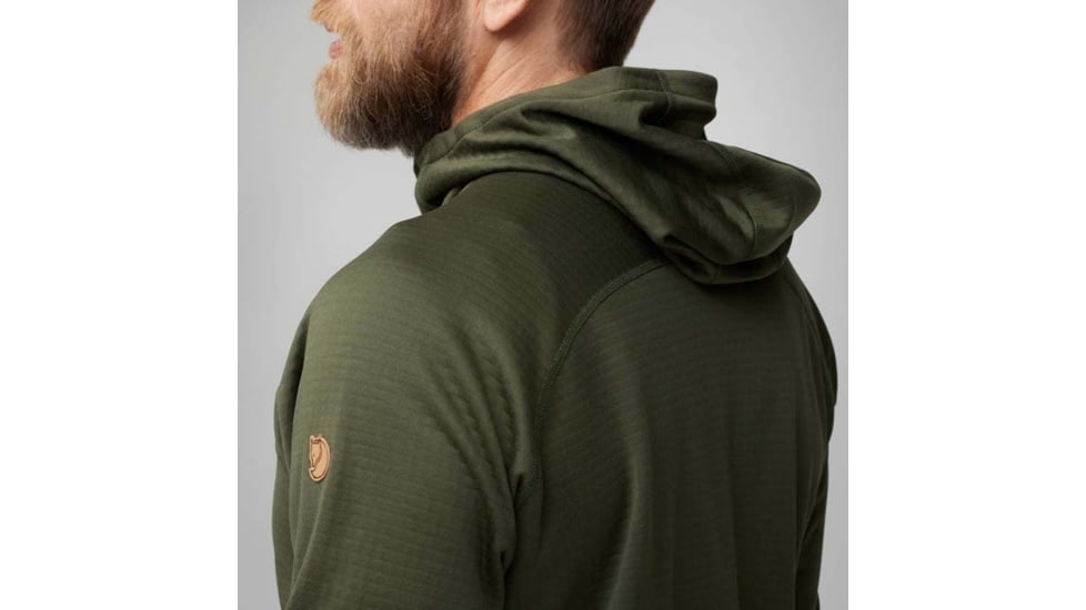 Fjallraven Abisko Grid Fleece Hoodie - Mens, Deep Forest, Small, F12600228-662FR-S