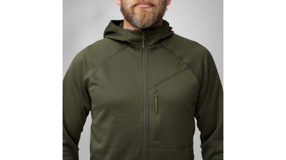 Fjallraven Abisko Grid Fleece Hoodie - Mens, Deep Forest, Small, F12600228-662FR-S