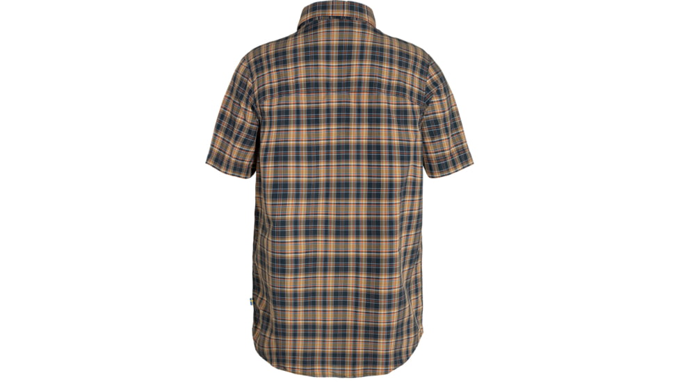 Fjallraven Abisko Hike Shirt Short Sleeve - Mens, Dark Navy/Buckwheat Brown, Large, F82268-555-232-L