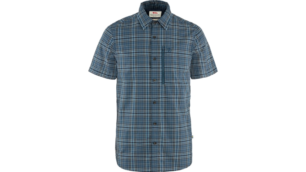 Fjallraven Abisko Hike Shirt Short Sleeve - Mens, Indigo Blue/Dark Navy, Large, F82268-534-555-L