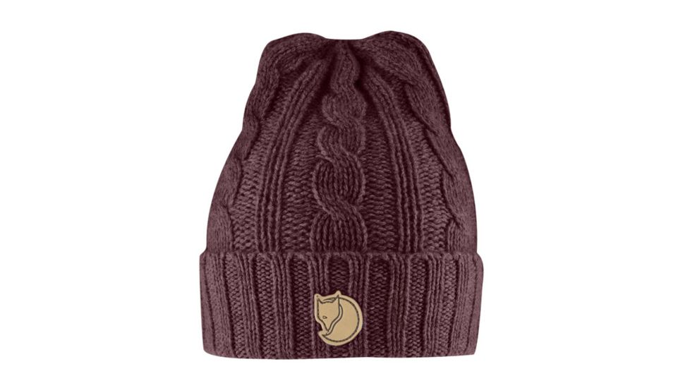 Fjallraven Braided Knit Hat, Dark Garnet, One Size, F77377-356-OneSize