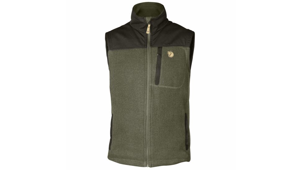 Fjallraven Buck Fleece Vest - Mens, Laurel Green/Deep Forest, Extra Large, F81727-625-662-XL