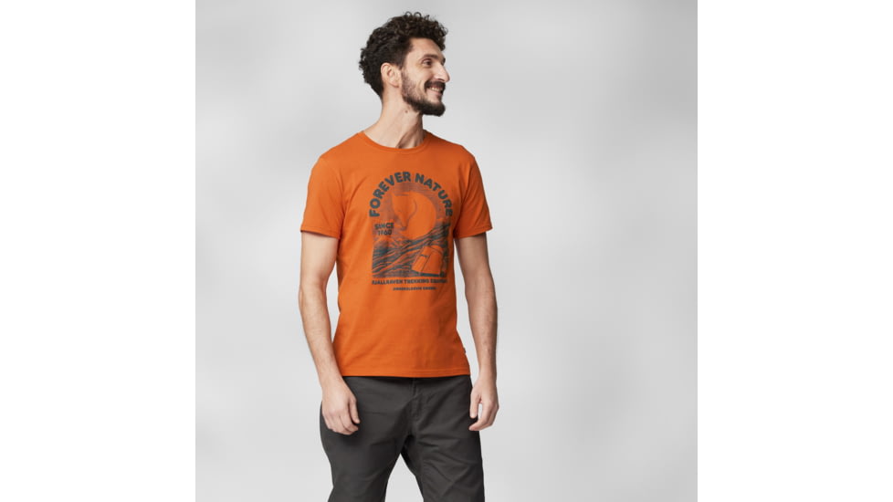 Fjallraven Equipment T-Shirt - Mens, Sunset Orange, Medium, F86976-207-M