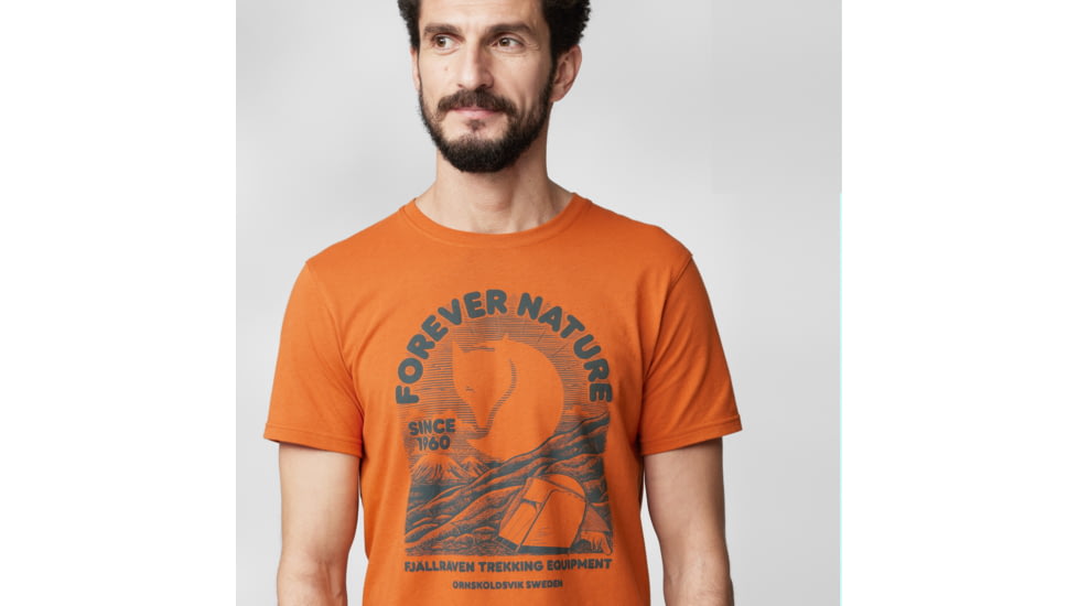 Fjallraven Equipment T-Shirt - Mens, Sunset Orange, Medium, F86976-207-M