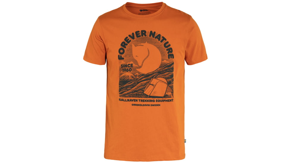 Fjallraven Equipment T-Shirt - Mens, Sunset Orange, Medium, F86976-207-M