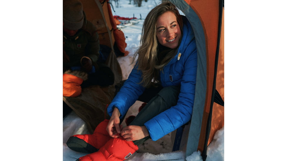 Fjallraven Expedition Down Booties, True Red, Small, F90662-334-S