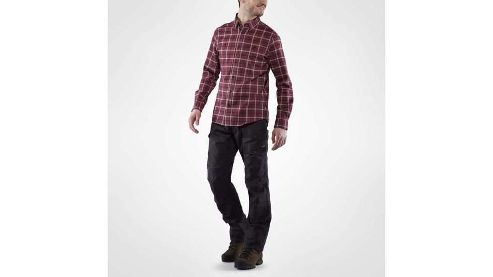 Fjallraven Fjallim Shirt Long Sleeve - Mens, Dark Garnet, Large, F82995-356-L