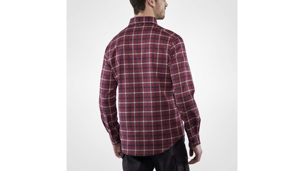 Fjallraven Fjallim Shirt Long Sleeve - Mens, Dark Garnet, Large, F82995-356-L