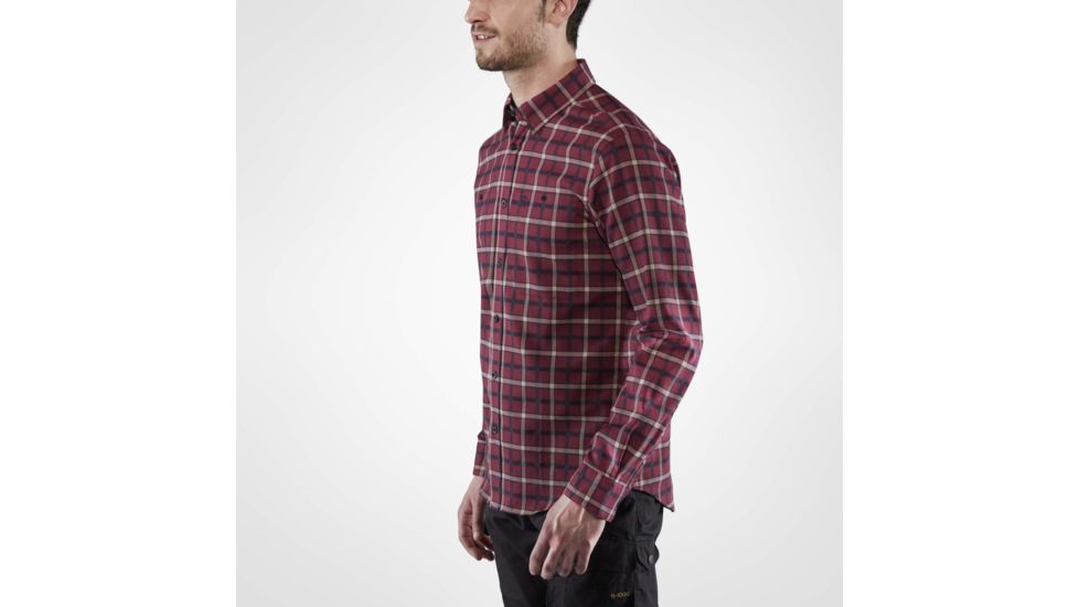 Fjallraven Fjallim Shirt Long Sleeve - Mens, Dark Garnet, Large, F82995-356-L