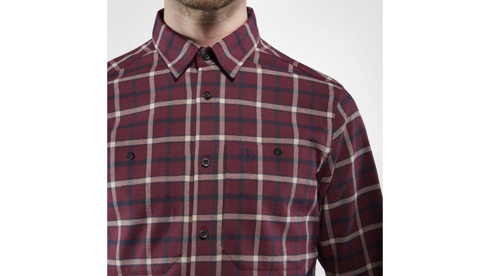 Fjallraven Fjallim Shirt Long Sleeve - Mens, Dark Garnet, Large, F82995-356-L