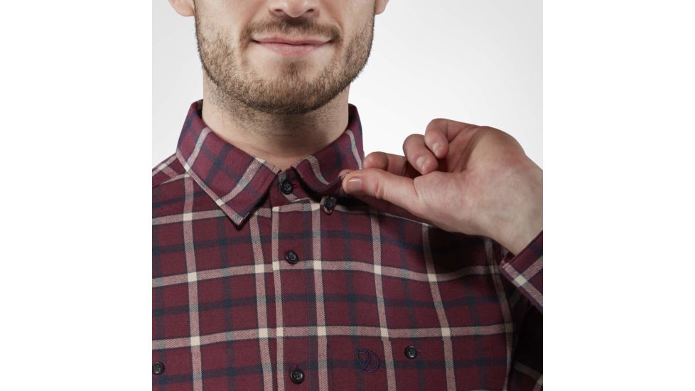 Fjallraven Fjallim Shirt Long Sleeve - Mens, Dark Garnet, Large, F82995-356-L