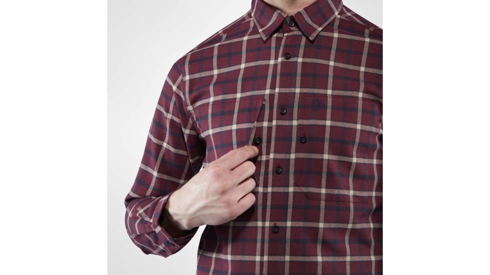 Fjallraven Fjallim Shirt Long Sleeve - Mens, Dark Garnet, Large, F82995-356-L