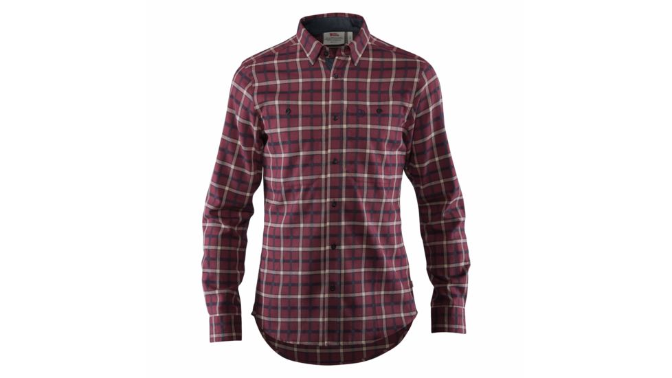 Fjallraven Fjallim Shirt Long Sleeve - Mens, Dark Garnet, Large, F82995-356-L