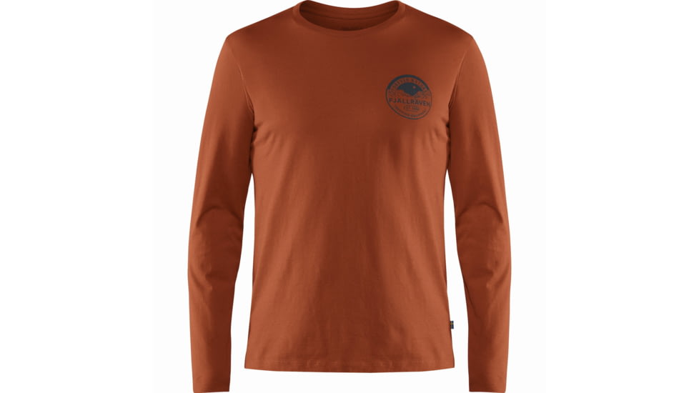 Fjallraven Forever Nature Badge LS T-Shirt - Mens, Autumn Leaf, Extra Small, F87303-215-XS
