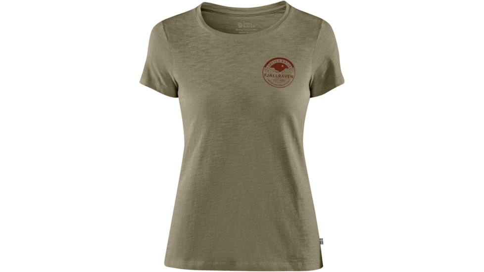 Fjallraven Forever Nature Badge T-Shirt - Womens, Extra Large, Light Olive, F89877-622-XL