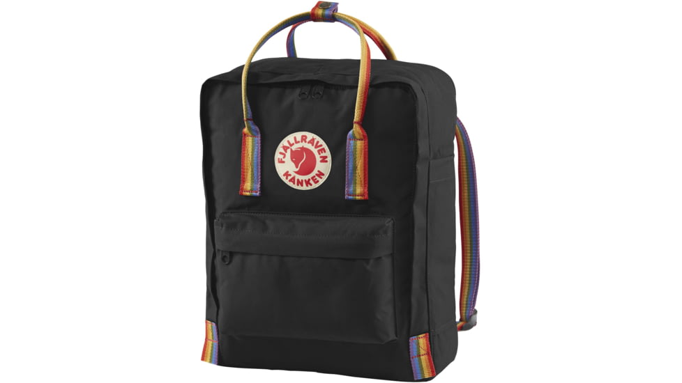 Fjallraven Kanken Rainbow Backpack, Black/Rainbow Pattern, One Size, F23620-550-907-One Size