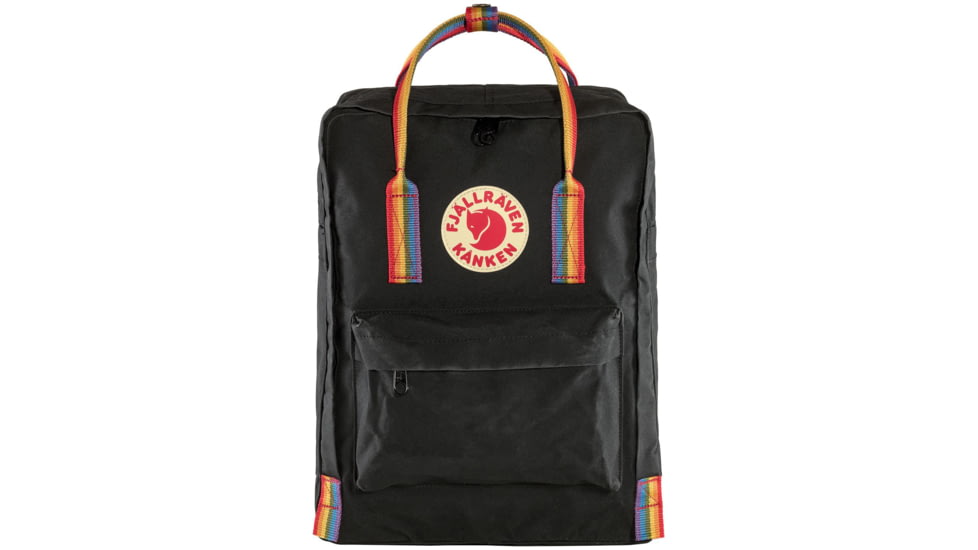 Fjallraven Kanken Rainbow Backpack, Black/Rainbow Pattern, One Size, F23620-550-907-One Size