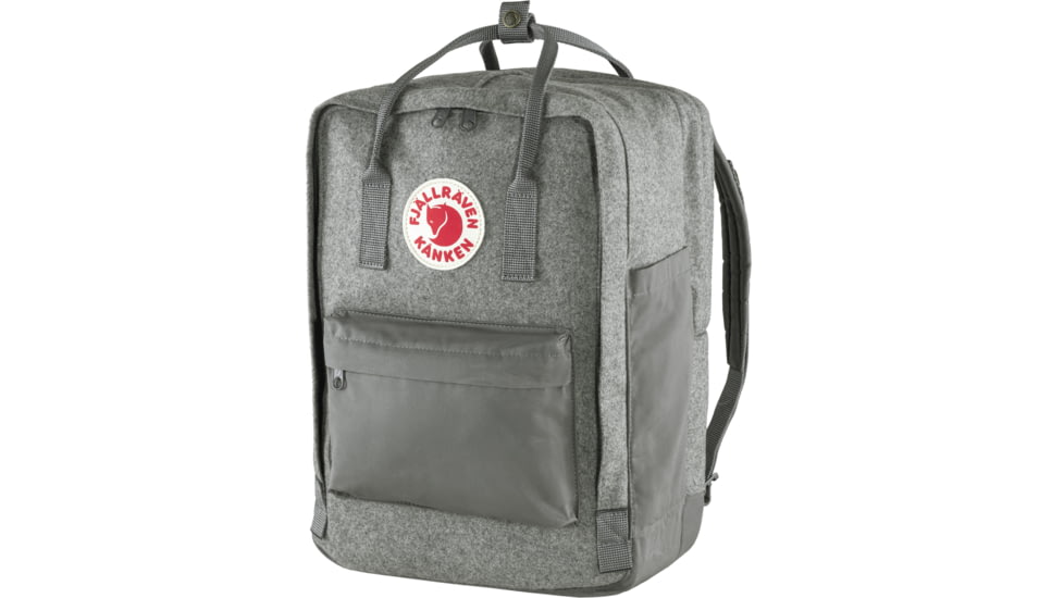 Fjallraven Kanken Re-Wool Laptop 15in Pack, Granite Grey, F23328-027-One Size
