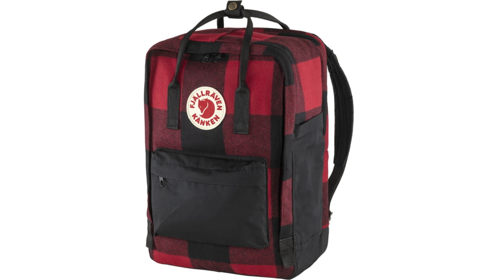 Fjallraven Kanken Re-Wool Laptop 15in Pack, Red/Black, F23328-320-550-One Size
