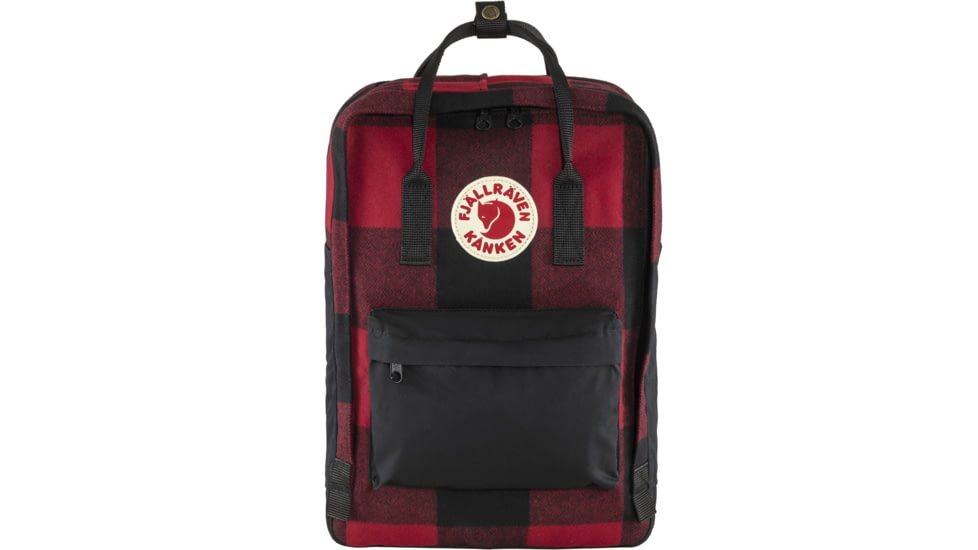 Fjallraven Kanken Re-Wool Laptop 15in Pack, Red/Black, F23328-320-550-One Size